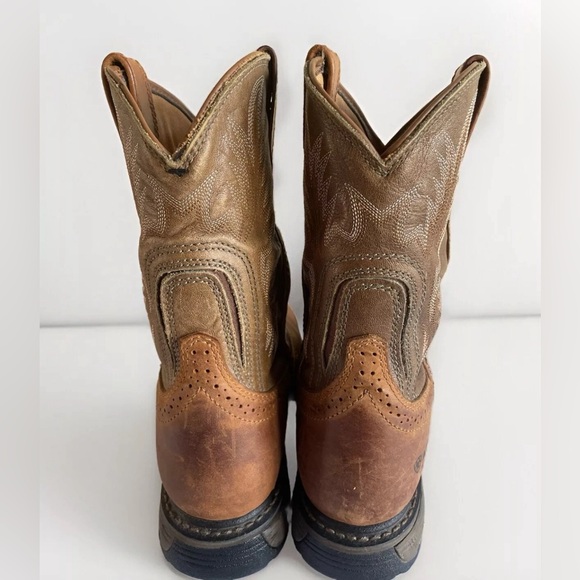 Ariat Men's WorkHog Pull-On Work Boots Brown Size 8D Round Toe - Picture 4 of 6